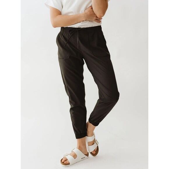 Albion Fit Jetsetter Joggers XXL Black EUC Zipper Ankles Women Pull On - Picture 1 of 10